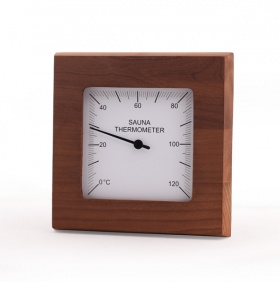 Teploměr čtvercový, červený cedr